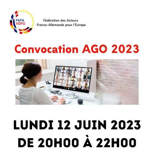 AGO en Visio de la FAFA pour l&rsquo;Europe le lundi 12 juin 2023